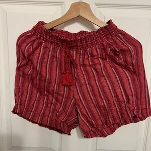 BRIGGS Red Striped Women's Shorts